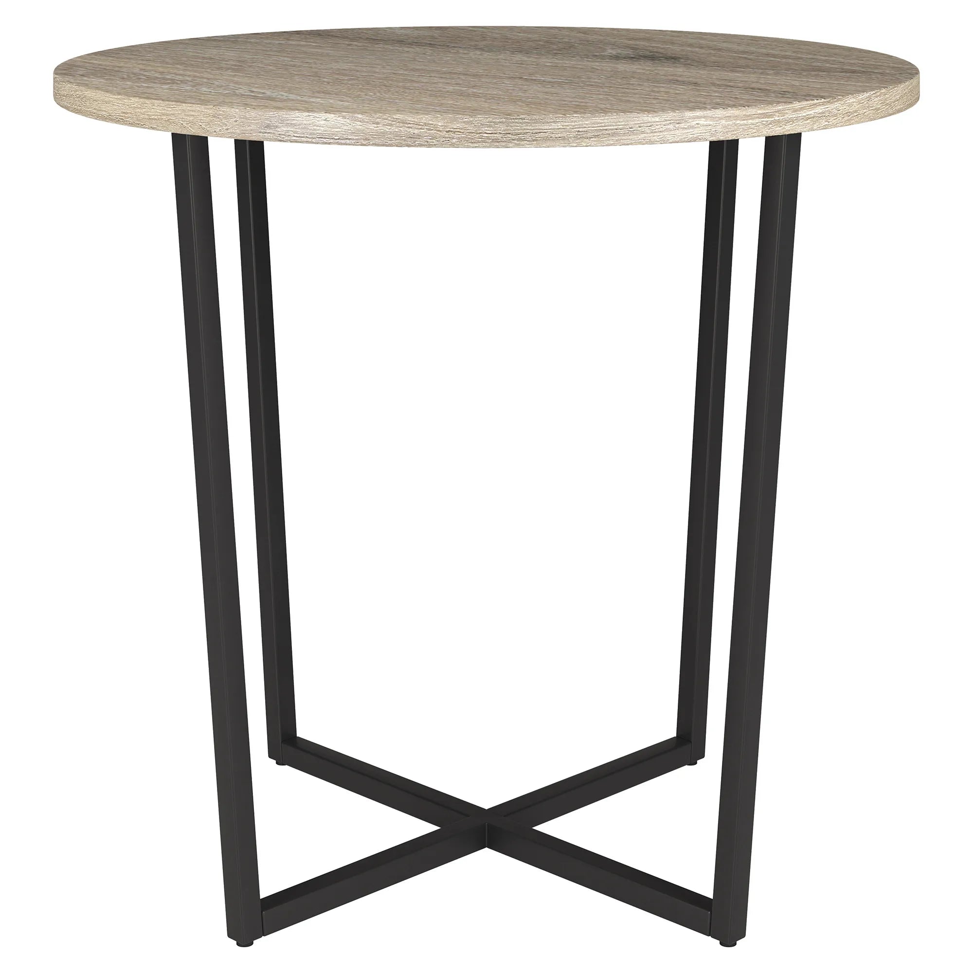 HMS 20\" Black and Gray Wood and Steel Round End Table Furniture Accessory