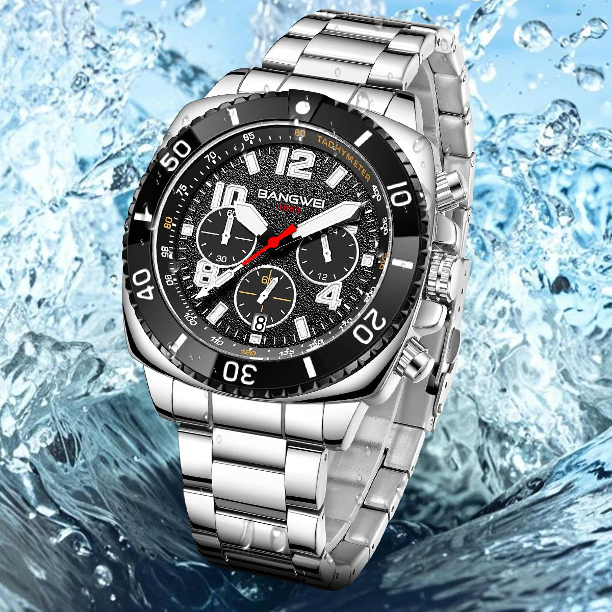LIGE BW8818 Watch Factory Original Multifunction Big Dial Luminous Small Three Needle Sport Quartz Wristwatch Male Gift for Boy