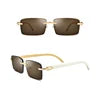 custom sunglasses logo crystal lens sunglasses Buffalo Horn sunglasses