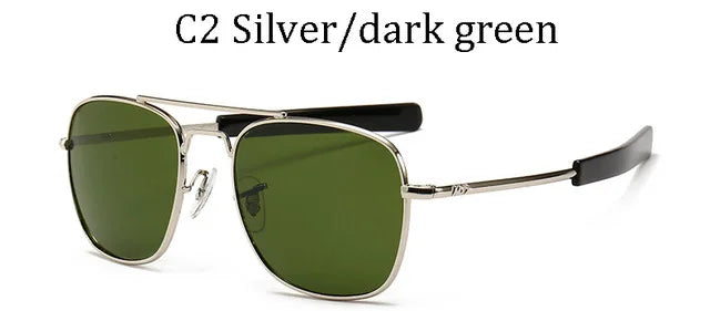 Men luxury Brand Designer Sun Glasses Vintage fashion Aviation AO Sunglasses For Male American Army Military Optical Glass Lens