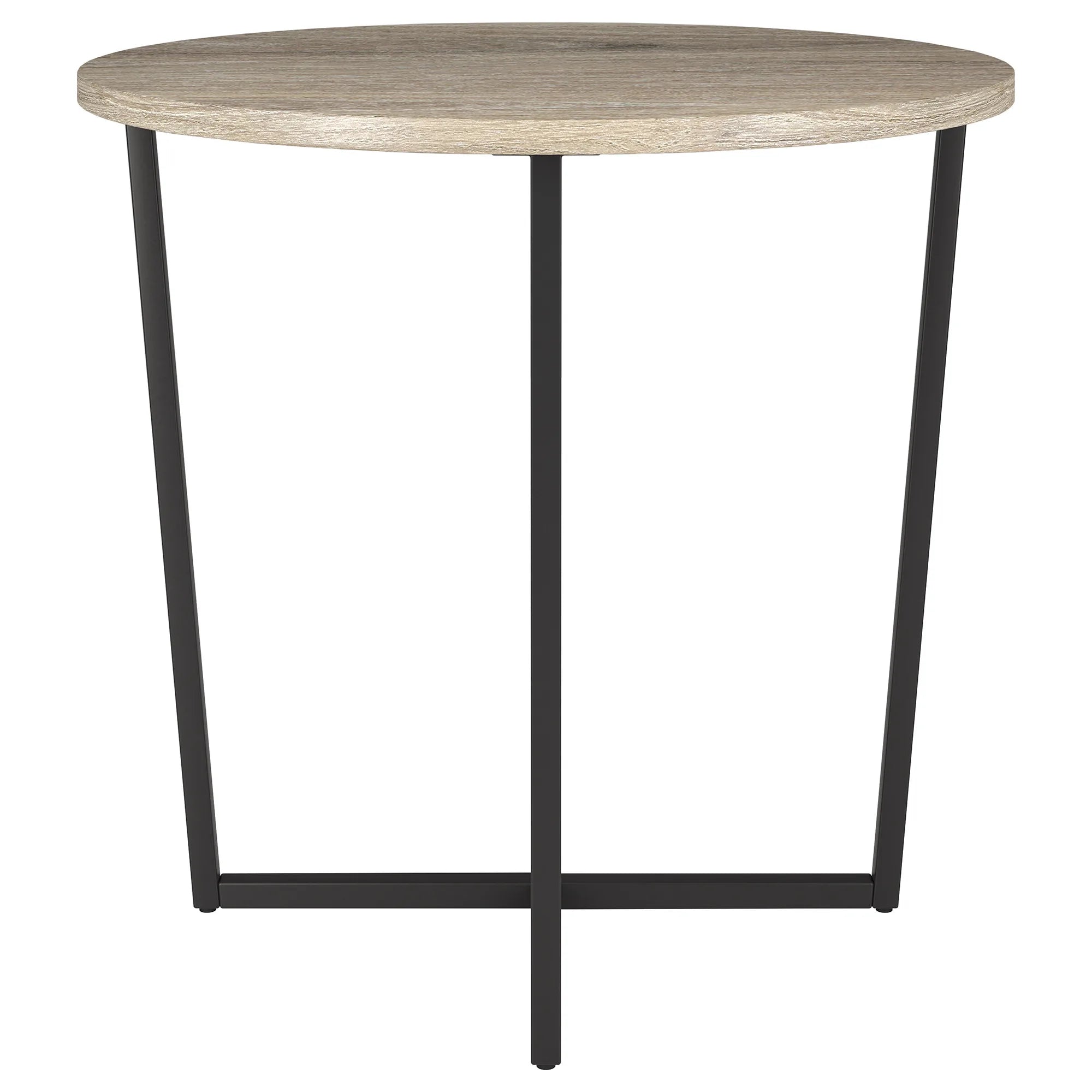 HMS 20\" Black and Gray Wood and Steel Round End Table Furniture Accessory