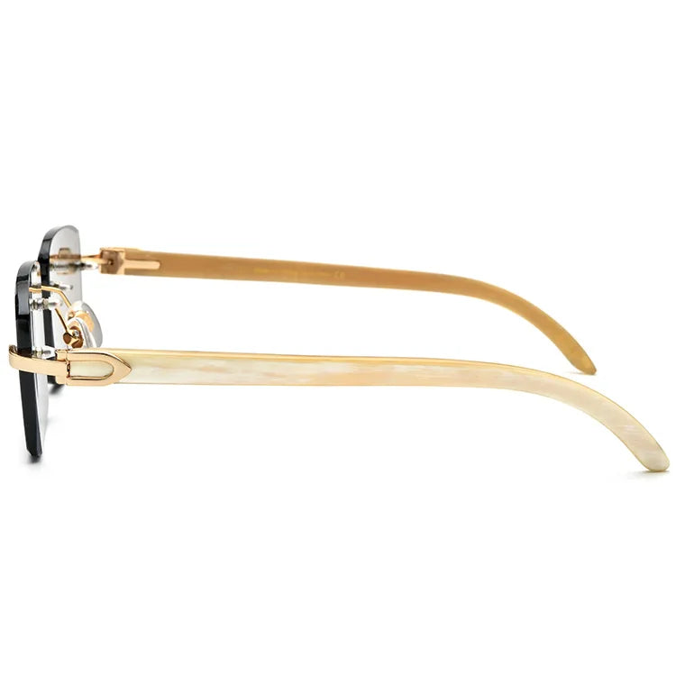 custom sunglasses logo crystal lens sunglasses Buffalo Horn sunglasses