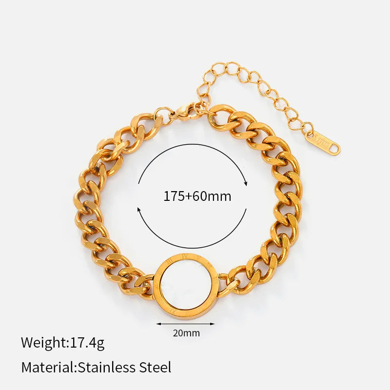 European American High-End Design Double-Layer Stainless Steel for Bracelet for Women Fashion Beaded Four-leaf Clover Steel
