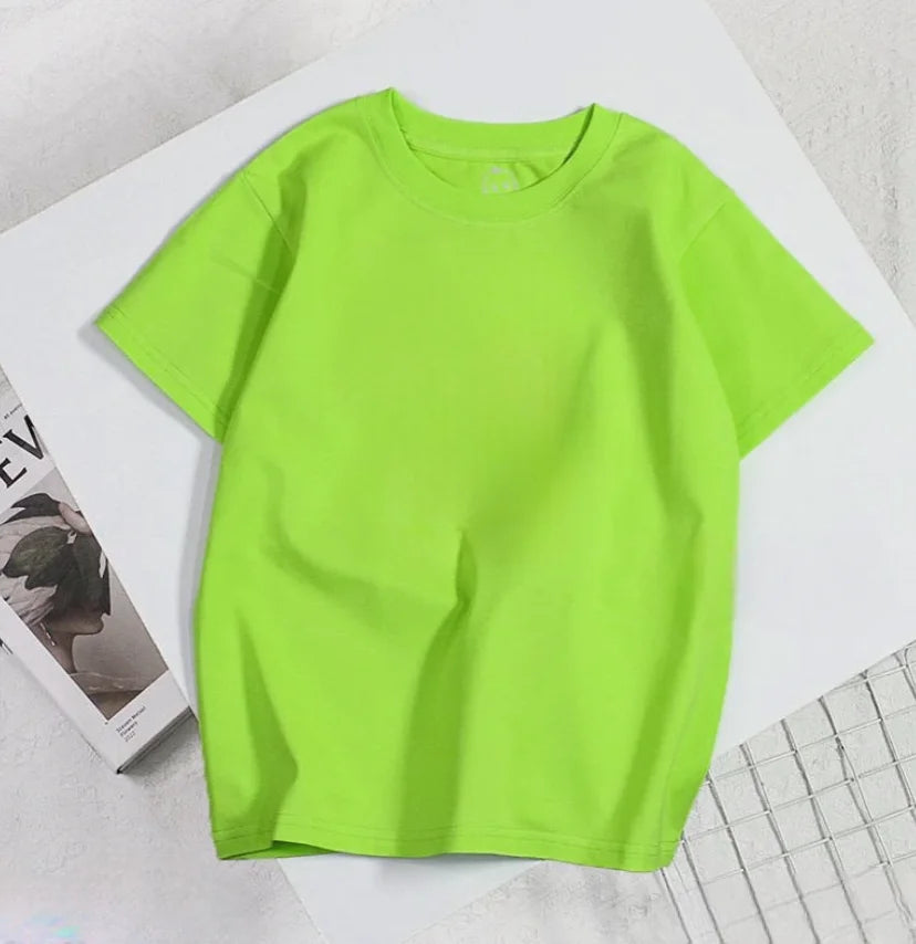 Casual / Streetwear / Beachwear Lime Green T-Shirt O-Neck (Crew Neck) 65% cotton + 35 % spandex Regular Short Vietnamese