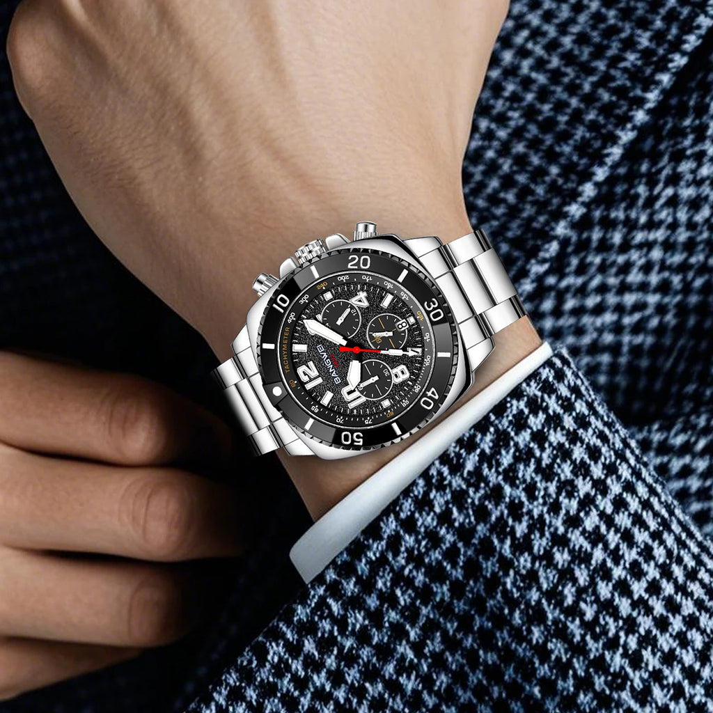 LIGE BW8818 Watch Factory Original Multifunction Big Dial Luminous Small Three Needle Sport Quartz Wristwatch Male Gift for Boy