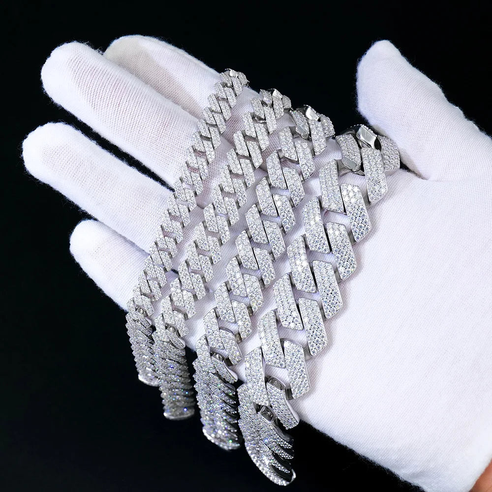 Hip Hop Jewelry Wholesale Price Moissanite Diamond Cuban Link Bracelet Custom Silver Bracelet 925 Sterling for Men