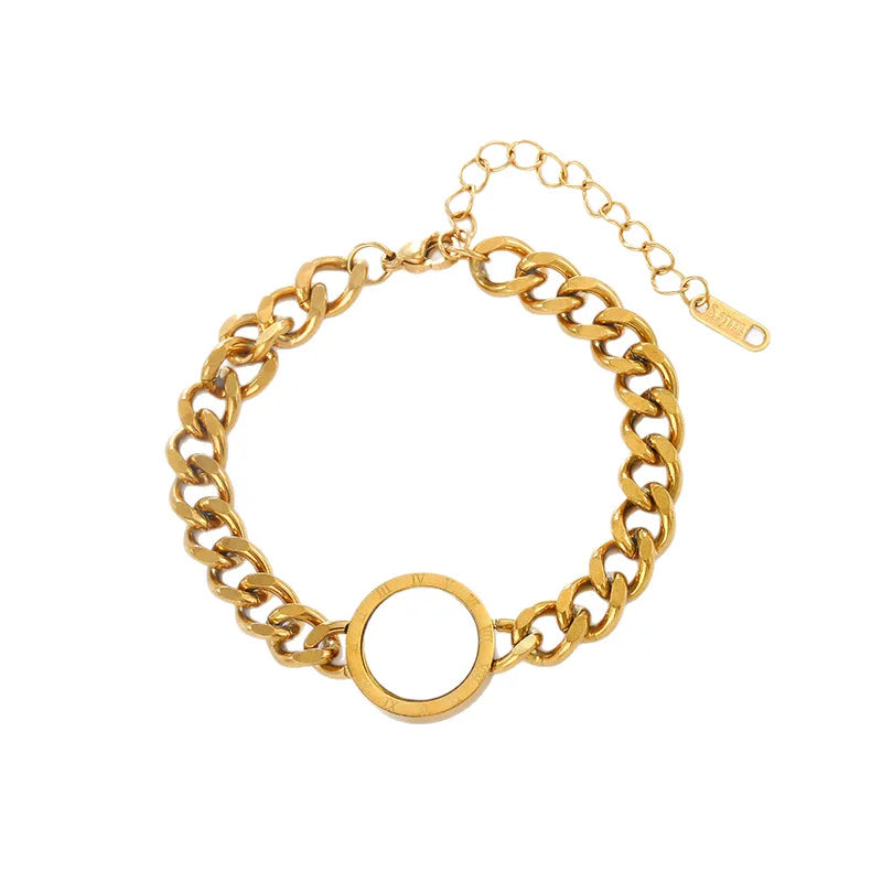 European American High-End Design Double-Layer Stainless Steel for Bracelet for Women Fashion Beaded Four-leaf Clover Steel