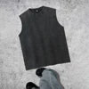 2025 New 240g Washed Distressed Waistcoat Vest for Men Breathable Casual Sleeveless European and American Trendy Brand