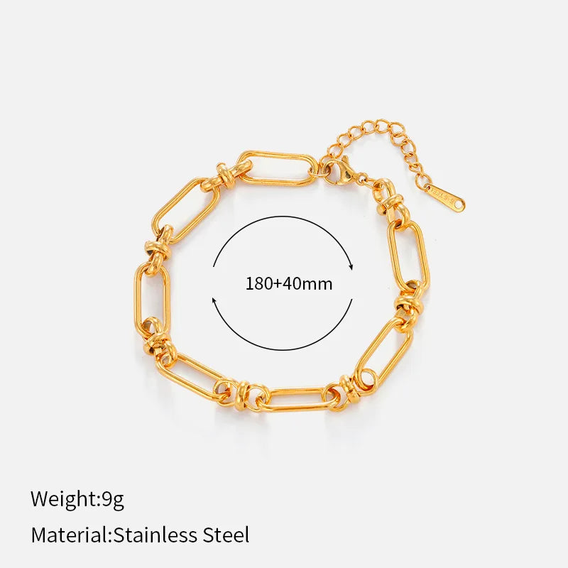 European American High-End Design Double-Layer Stainless Steel for Bracelet for Women Fashion Beaded Four-leaf Clover Steel