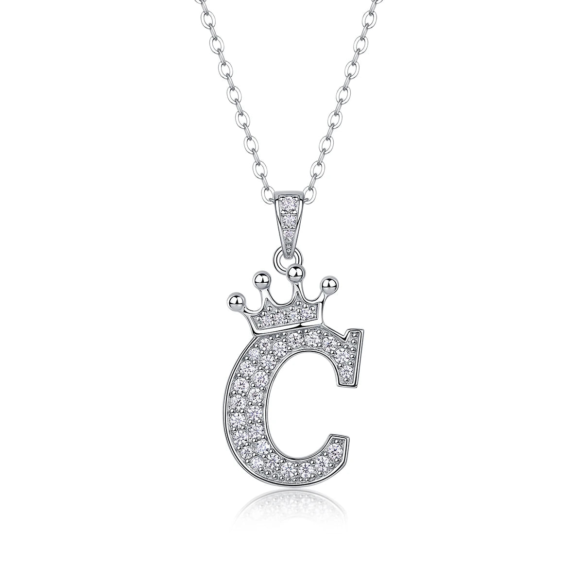 925 Silver Initial Necklace Sparkling Full Moissanite Diamond Pendant Charm Necklaces for Women Letter Name Choker Jewelry Gift