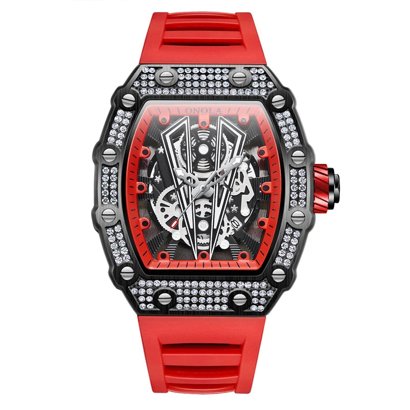 New Diamond Fashion Men Watch ONOLA  Top Luxury Man Watches Quartz Sports Waterproof Men's Wristwatch Clock Relogio Masculino