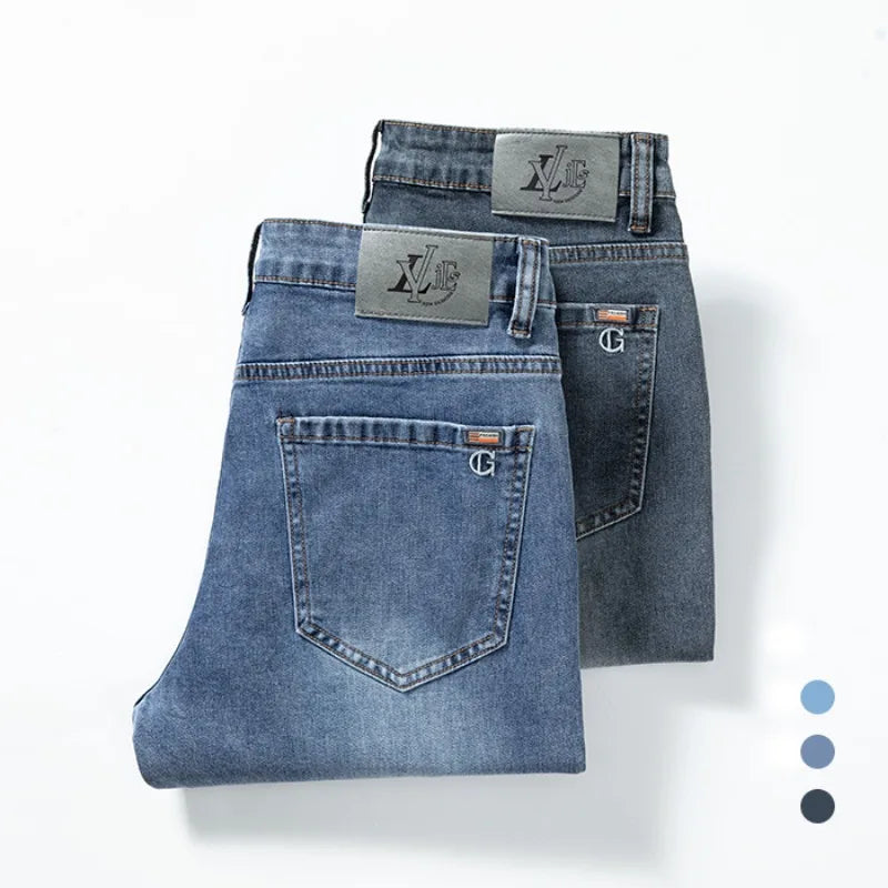 2026 New Cotton Men's Jeans Denim Pants Brand Classic Clothes Overalls Straight Trousers for Men Black Size 28-40