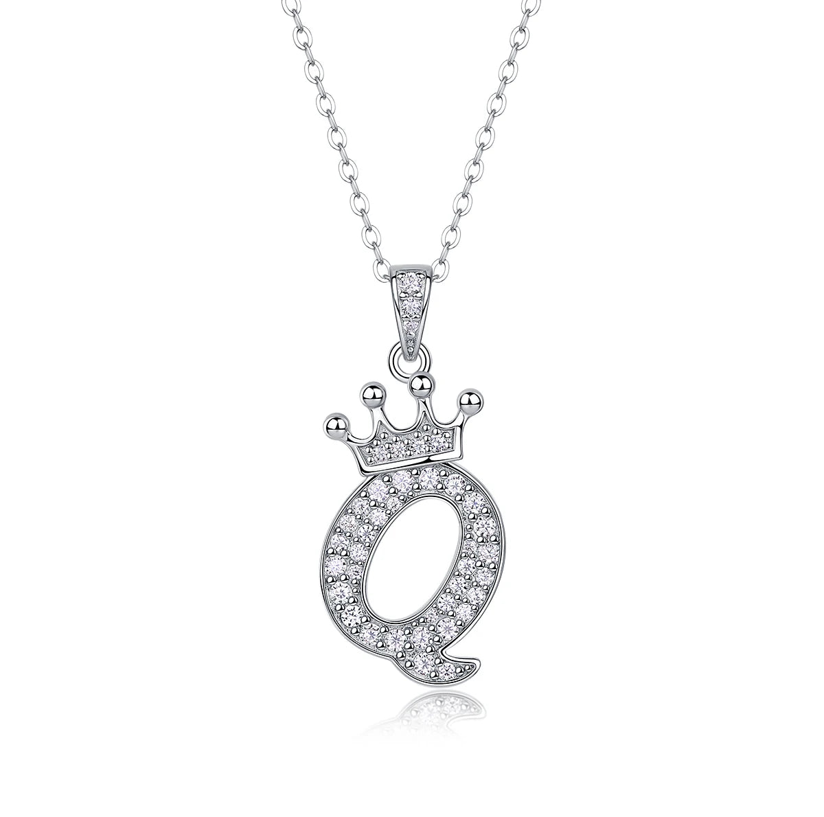 925 Silver Initial Necklace Sparkling Full Moissanite Diamond Pendant Charm Necklaces for Women Letter Name Choker Jewelry Gift