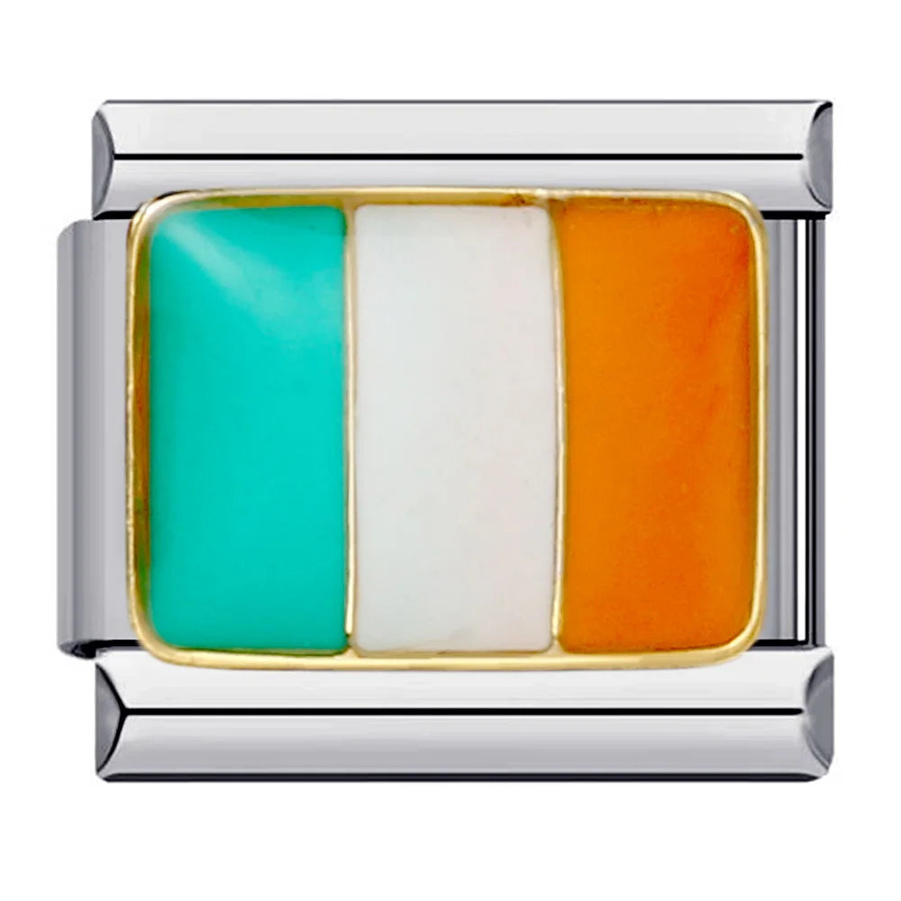 2025 New World National Flag Enamel Italian Charm Bead Fit 9mm Stianless Steel Italian Bracelet Link Hand Chain DIY Jewelry Gift