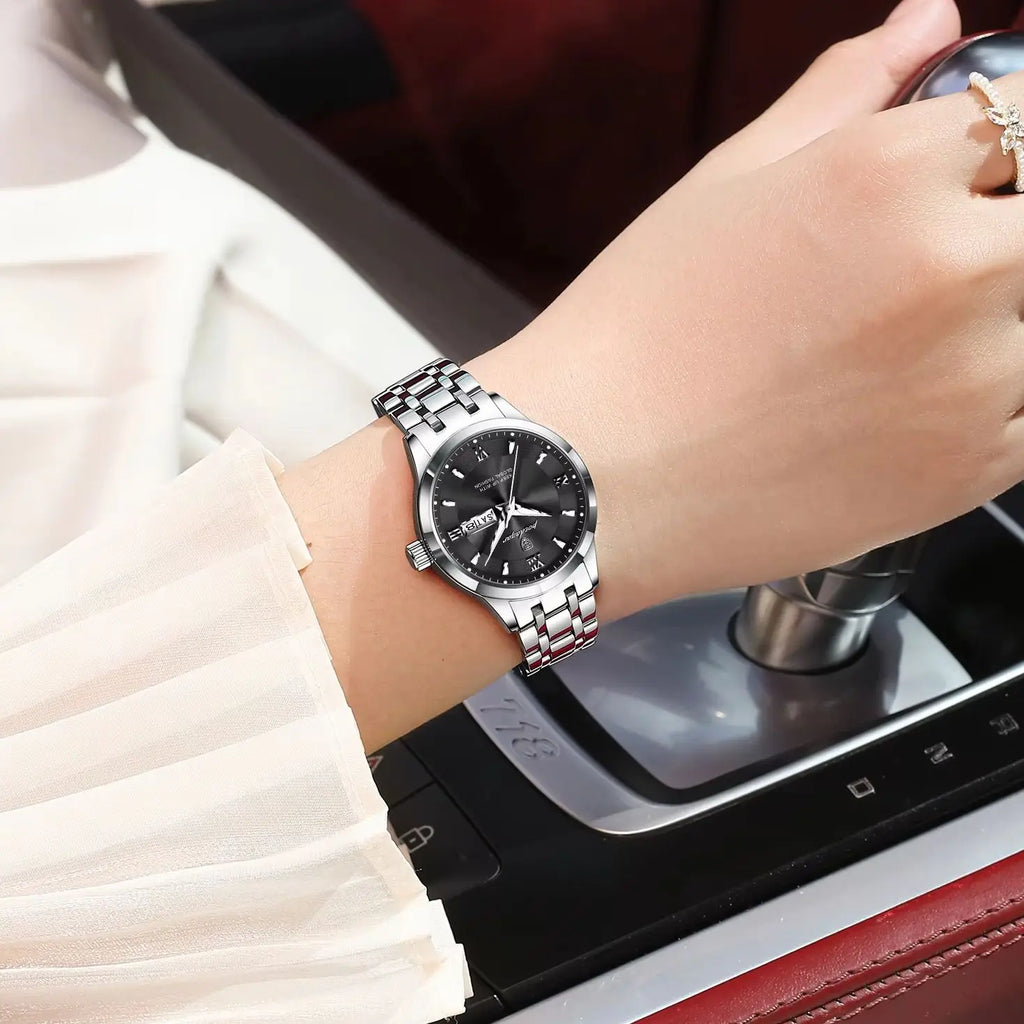 POEDAGAR Luxury Quartz Women Watch Luminous Stainless Steel Waterproof Ladies Wristwatch Week Date Fashion Woman's Watches Reloj