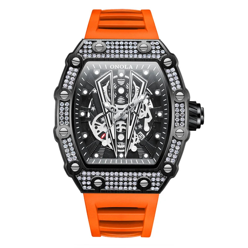 New Diamond Fashion Men Watch ONOLA  Top Luxury Man Watches Quartz Sports Waterproof Men's Wristwatch Clock Relogio Masculino