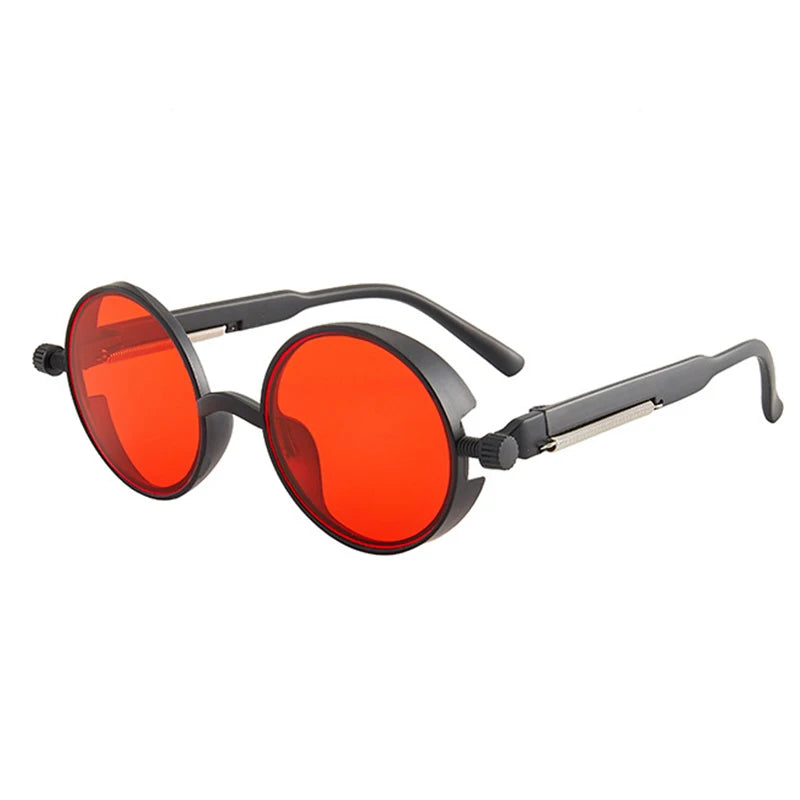 New Steampunk Sunglasses for Men Women Vintage Trendy Round Metal Frame Polarized Sun Glasses Outdoor Driving Riding Accessories