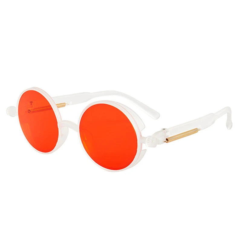 New Steampunk Sunglasses for Men Women Vintage Trendy Round Metal Frame Polarized Sun Glasses Outdoor Driving Riding Accessories