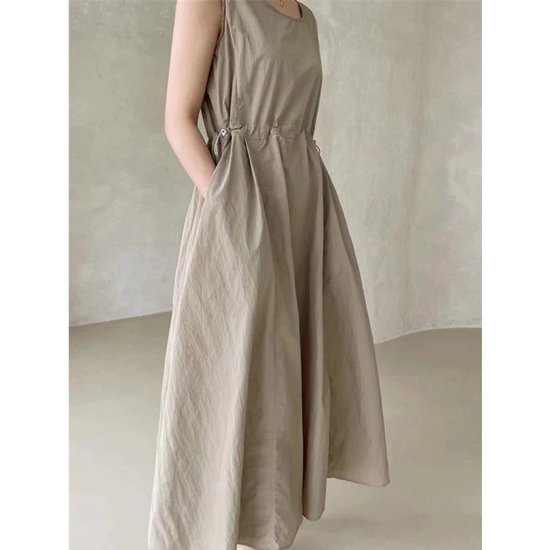 REALEFT Summer 2 Pieces Women's Dress Suits Turn-down Short Jacket and Solid Casual Tank Dress Sets Outfits 2024 New Spring