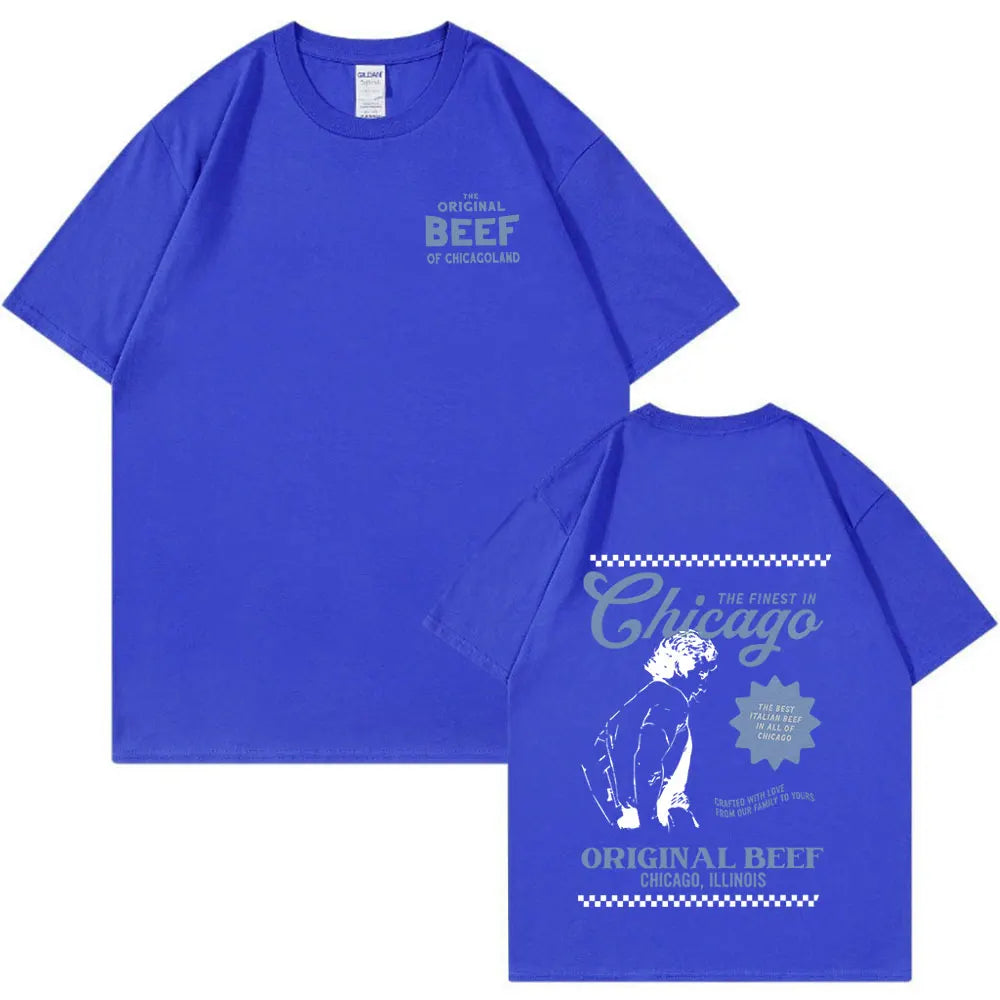 The Bear TV Series Jeremy Allen T-shirts The Original Beef of Chicagoland T-shirt Men/Women Clothing Cotton Oversized T Shirts