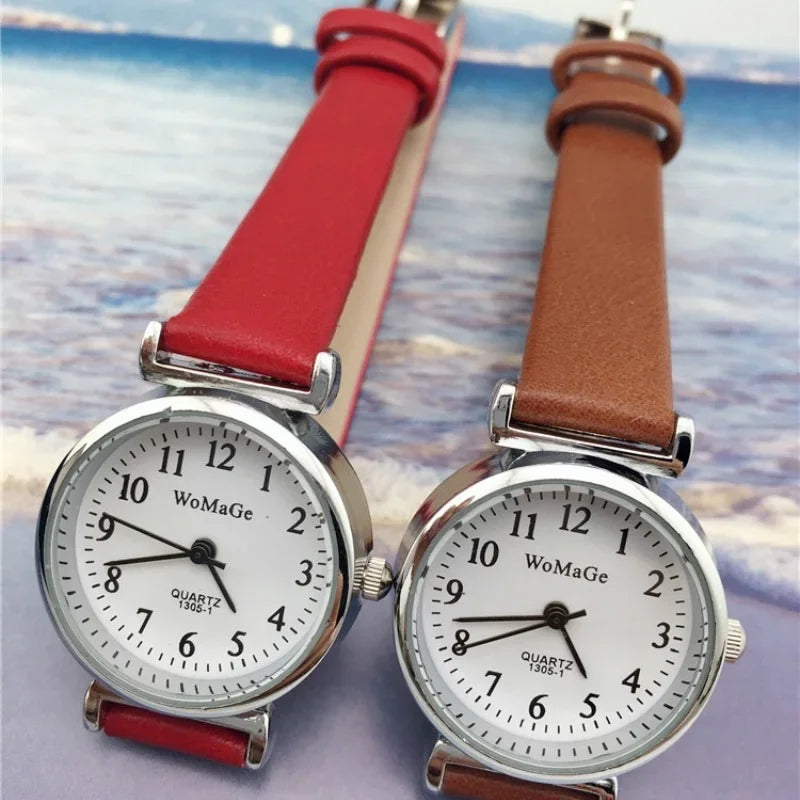 Women Watches Vintage Small Dial Watch Sweet Leather Strap Casual Ladies Quartz Clock Wrist Watches