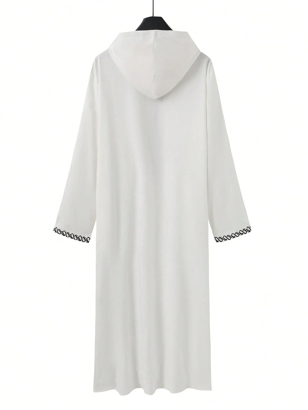 Moroccan Hooded Long Robe Abaya with Luxury Embroidery And Side Pockets for Muslim Men Middle East Style Clothing