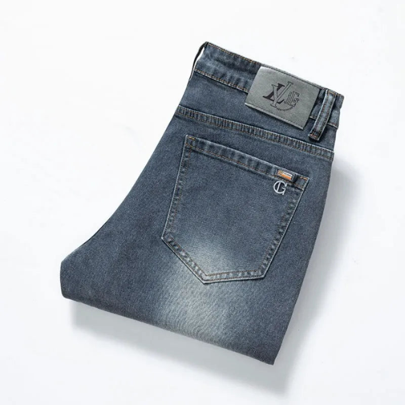 2026 New Cotton Men's Jeans Denim Pants Brand Classic Clothes Overalls Straight Trousers for Men Black Size 28-40