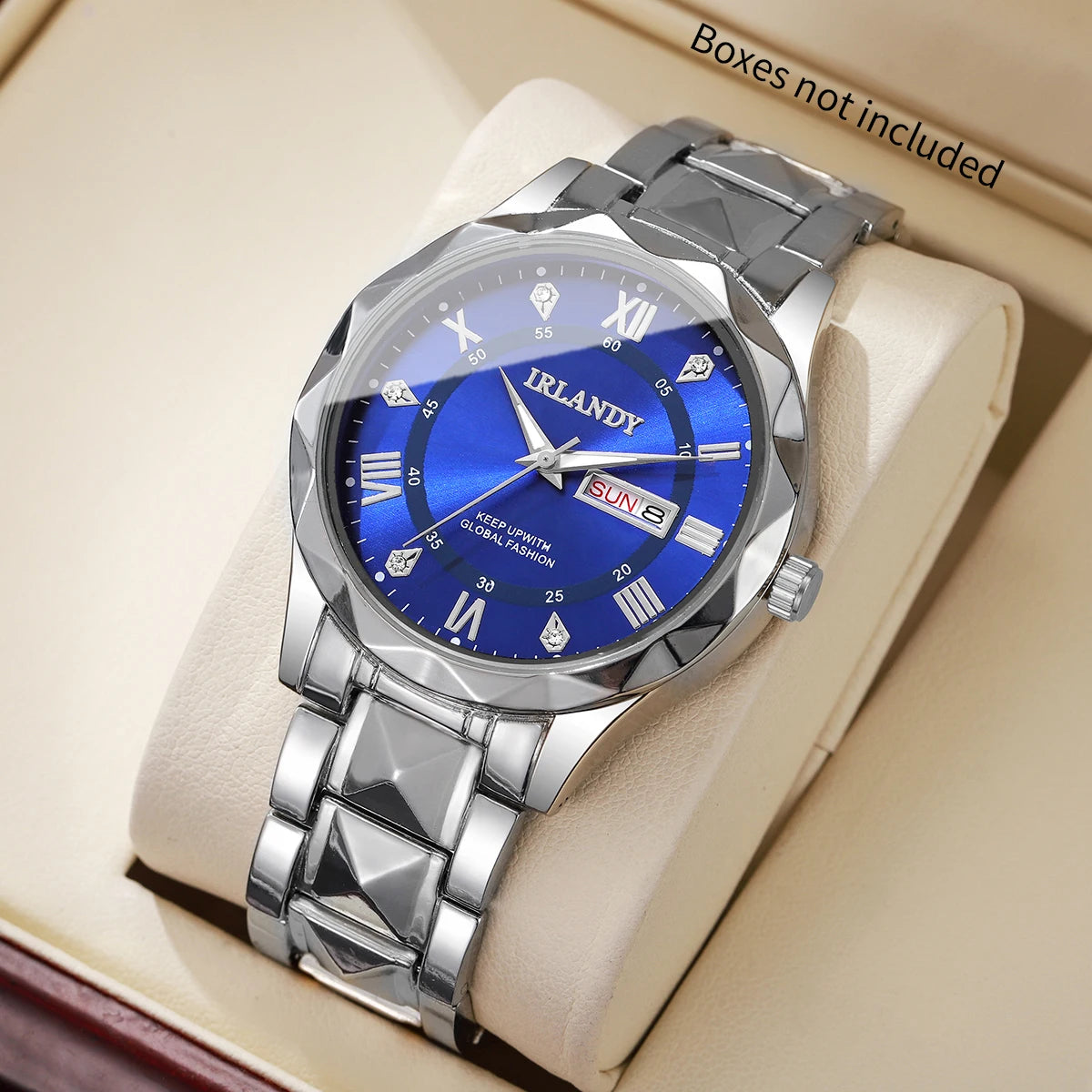 Luxury Men Business Watches Fashion Stainless Steel Band Roma Dial Quartz Watches for Men Clock Reloj Hombre（Without Box）