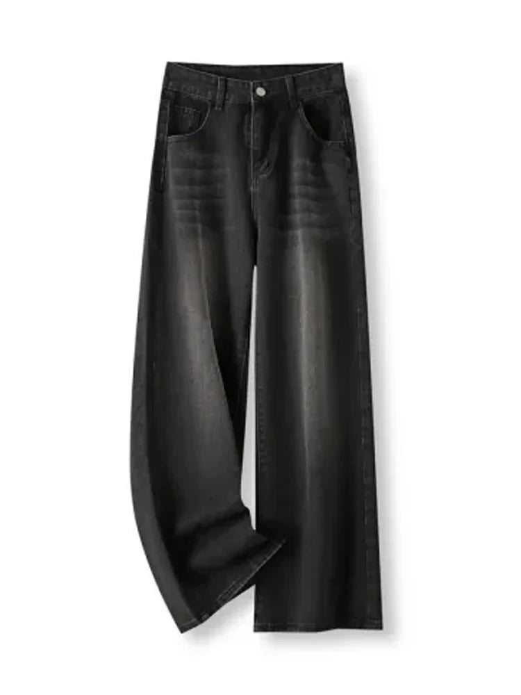 Lady RetroY2K Style High Waist Jeans Pants Women Fashion Straight Leg Denim Trousers Hot Girls Loose Fit Thin Casual Pants