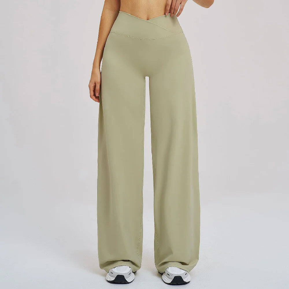 Yoga Flared Pants Women Sexy High Waist Wide Leg Pants Gym Fitness Bell Bottom Trousers Sports Flared Pants Latin Dance Trousers