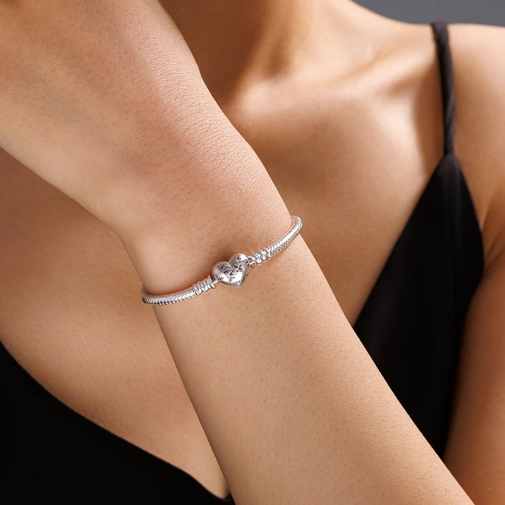 925 Sterling Silver Bracelet Love Love Bracelet Original Charm Beading DIY Jewelry Lover Makes Holiday Gifts For Ladies Lovers
