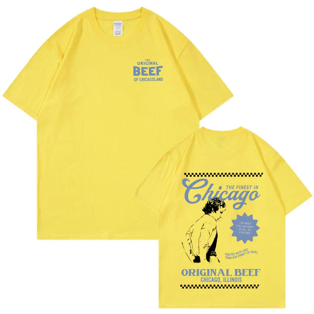The Bear TV Series Jeremy Allen T-shirts The Original Beef of Chicagoland T-shirt Men/Women Clothing Cotton Oversized T Shirts