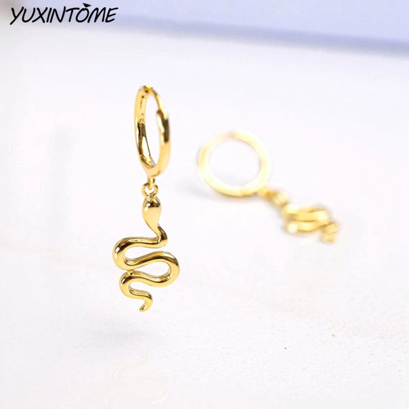 925 Sterling Silver Needle Premium Snake 18K Gold Earrings Vintage Hoop Earrings for Women Fashion Accessories Luxury Jewelry