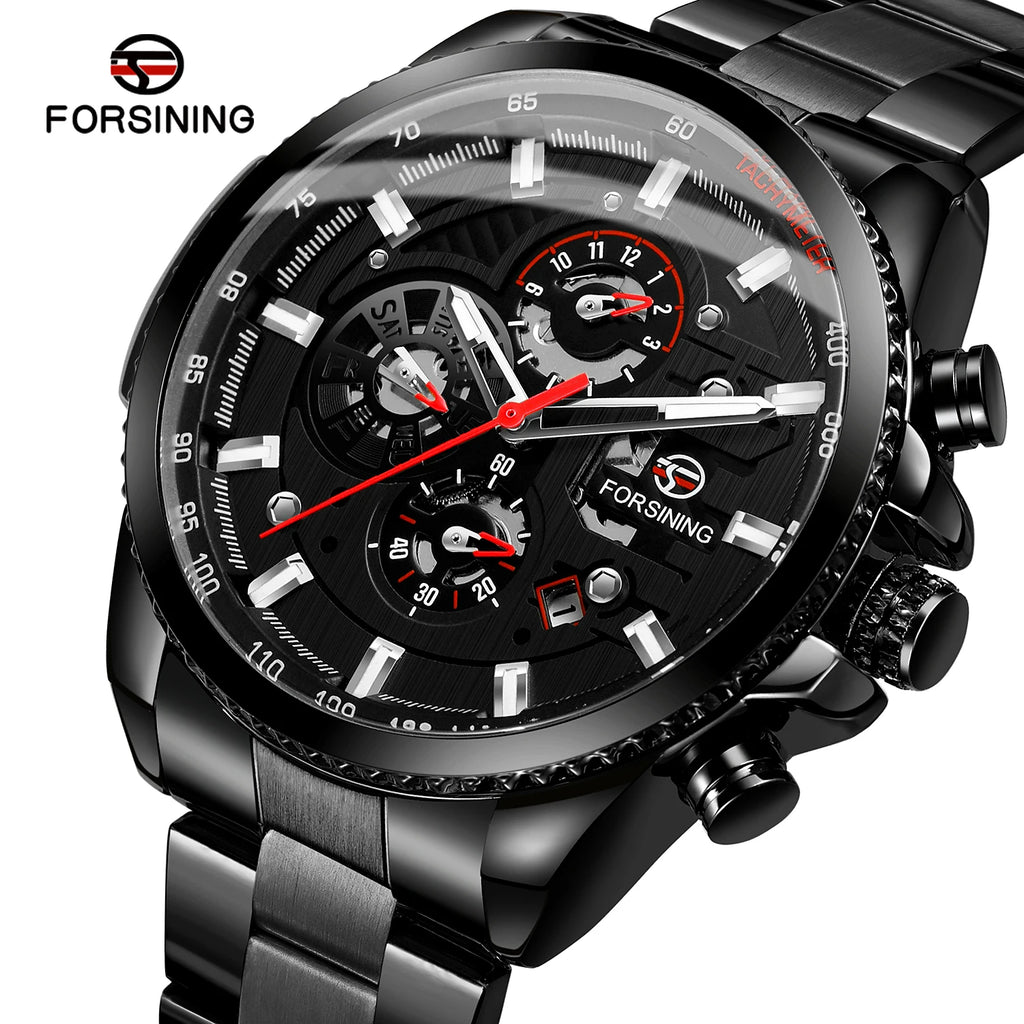 2026 Sport Waterproof Big Dial Mechanical Watches Luxury Stainless Steel Watch For Men Multifunctional Automatic Date Wristwatch
