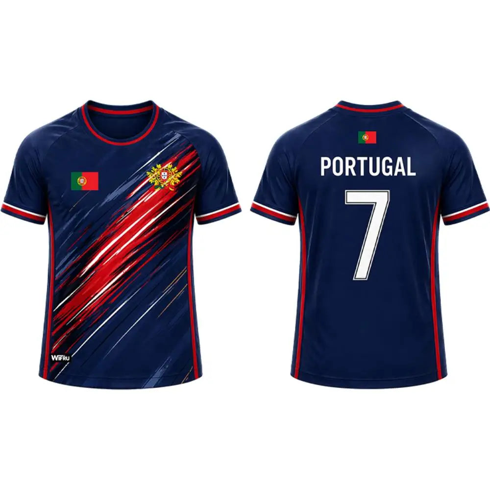 New Portugal Flag Football Jersey Outdoor Sports Training Breathable Soccer Short Sleeve T-shirt Men's And Women's Casual Top