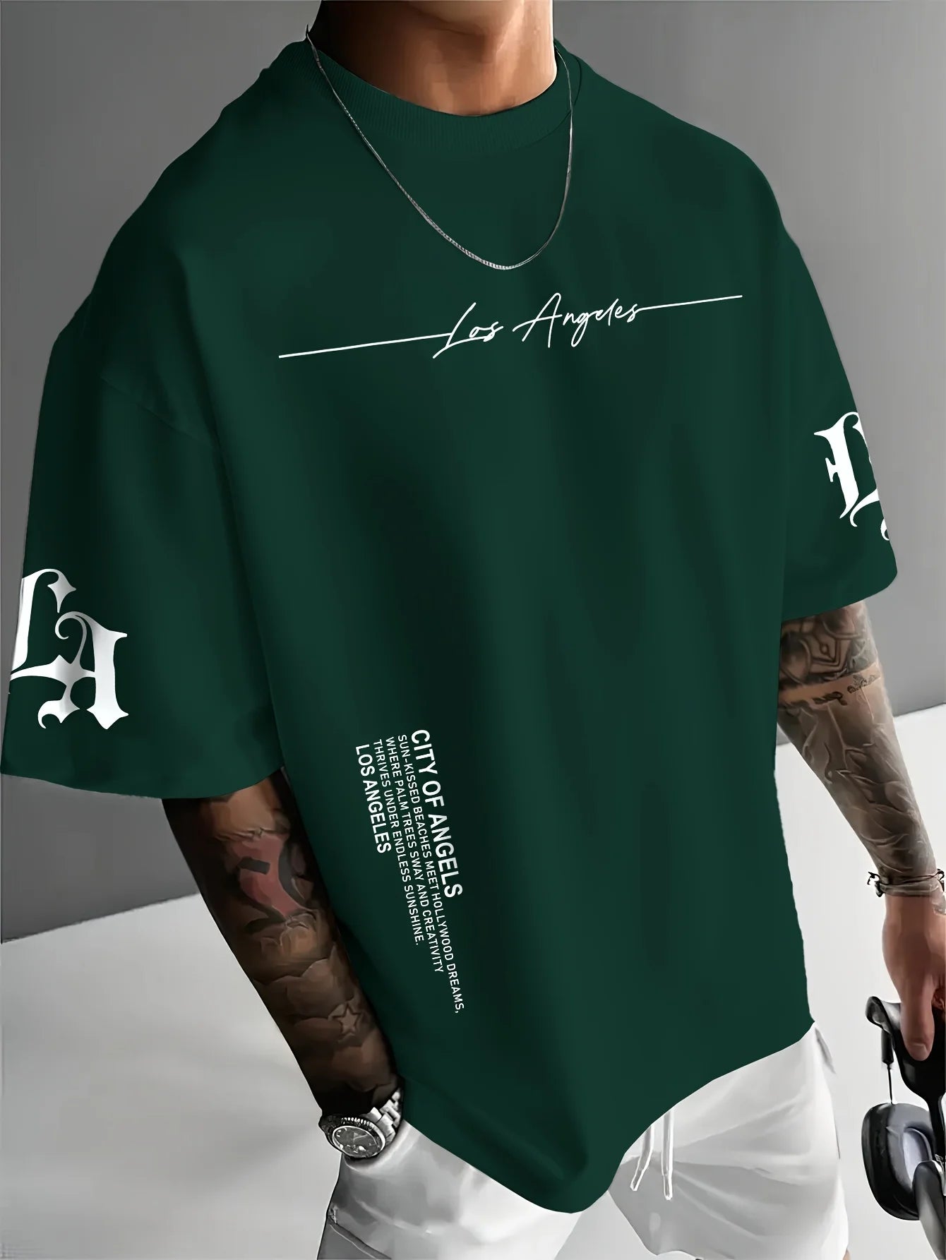2026 Summer Men's T-shirt with Letter Print Breathable Lightweight Casual Fashionable Outdoor Men's T-shirt
