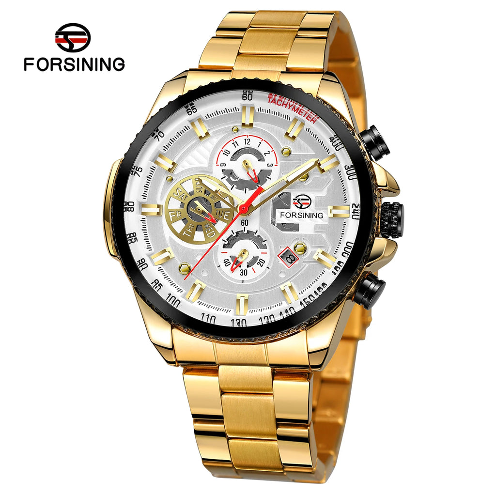 2026 Sport Waterproof Big Dial Mechanical Watches Luxury Stainless Steel Watch For Men Multifunctional Automatic Date Wristwatch