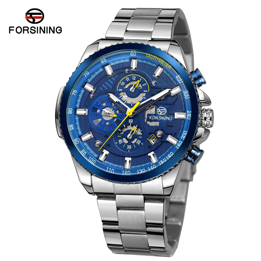2026 Sport Waterproof Big Dial Mechanical Watches Luxury Stainless Steel Watch For Men Multifunctional Automatic Date Wristwatch