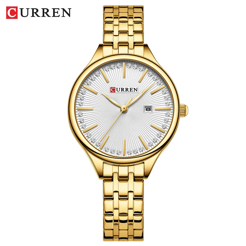 CURREN New Women's Wrist Watches Luxury Brand Women Quartz WatchesStainless Steel Casual Fashion Wristwatch Relogio Feminino