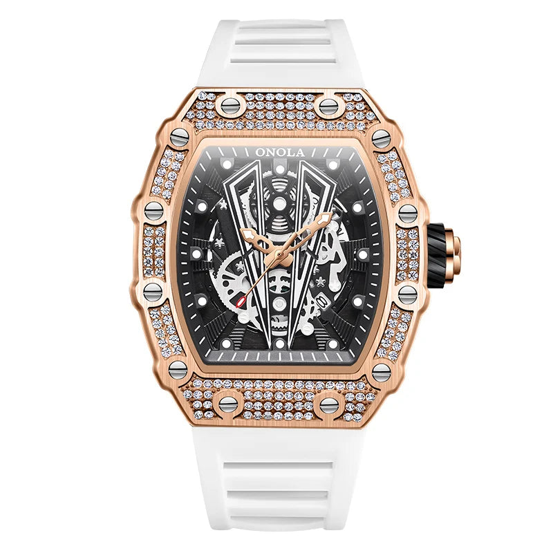 New Diamond Fashion Men Watch ONOLA  Top Luxury Man Watches Quartz Sports Waterproof Men's Wristwatch Clock Relogio Masculino