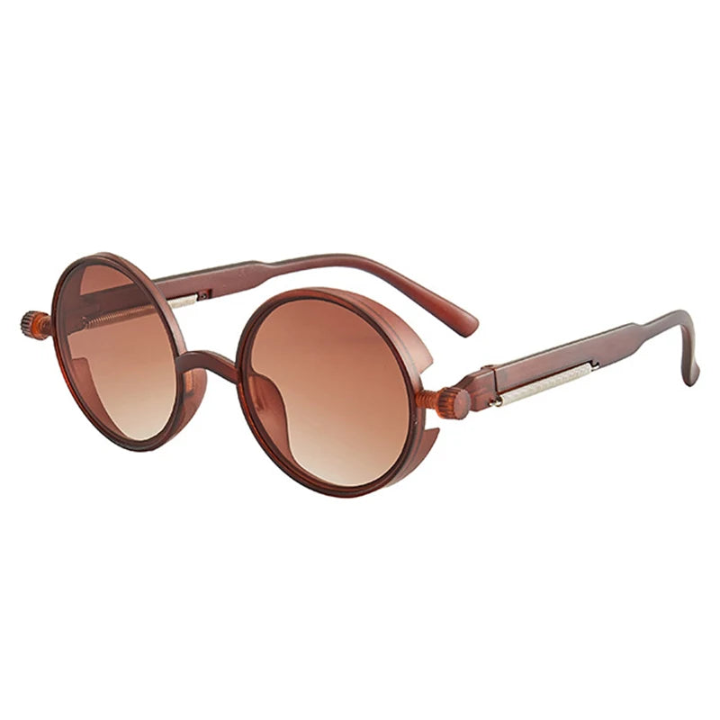 New Steampunk Sunglasses for Men Women Vintage Trendy Round Metal Frame Polarized Sun Glasses Outdoor Driving Riding Accessories