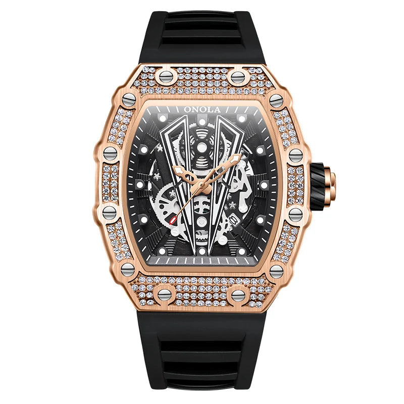 New Diamond Fashion Men Watch ONOLA  Top Luxury Man Watches Quartz Sports Waterproof Men's Wristwatch Clock Relogio Masculino