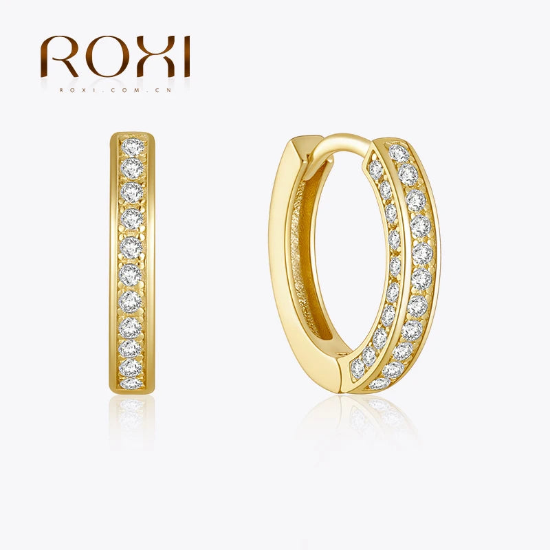 ROXI Classic Single-sided Diamond Earrings 925 Sterling Silver Round Versatile Small Jewelry Ladies Valentine's Day Gift
