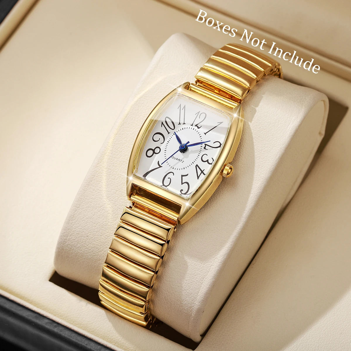 Fashion Women Arabic Numeral Dial Wristwatches Casual Alloy Elastic Strap Quartz Watch For Ladies Clock Reloj Muje (Without Box)