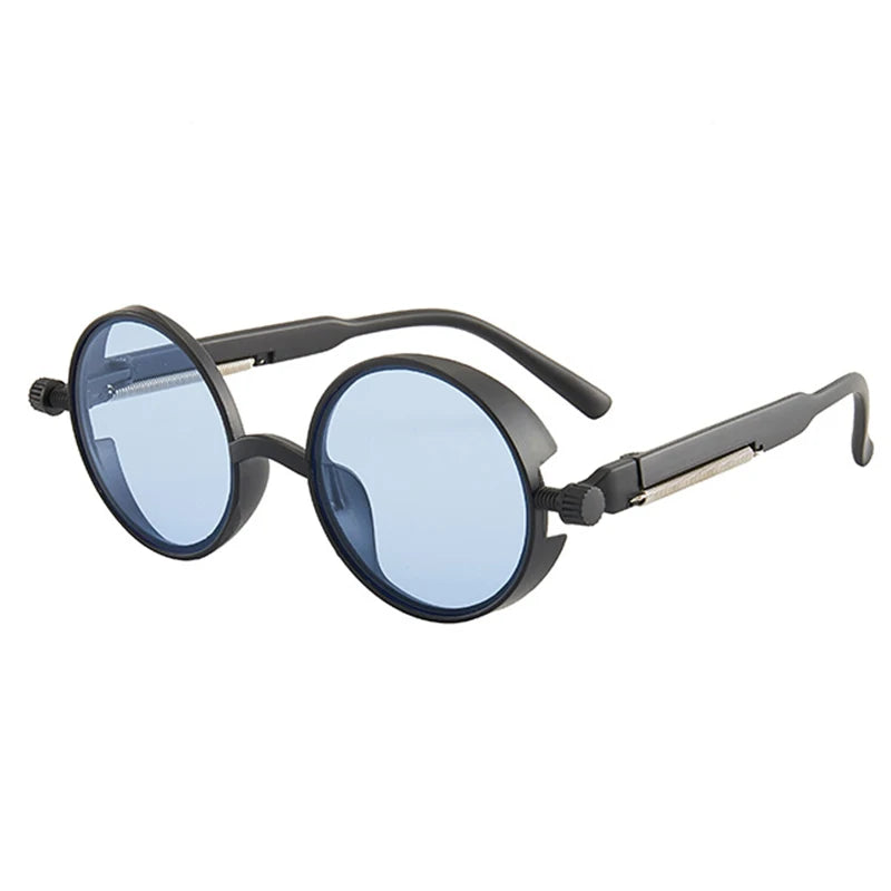 New Steampunk Sunglasses for Men Women Vintage Trendy Round Metal Frame Polarized Sun Glasses Outdoor Driving Riding Accessories