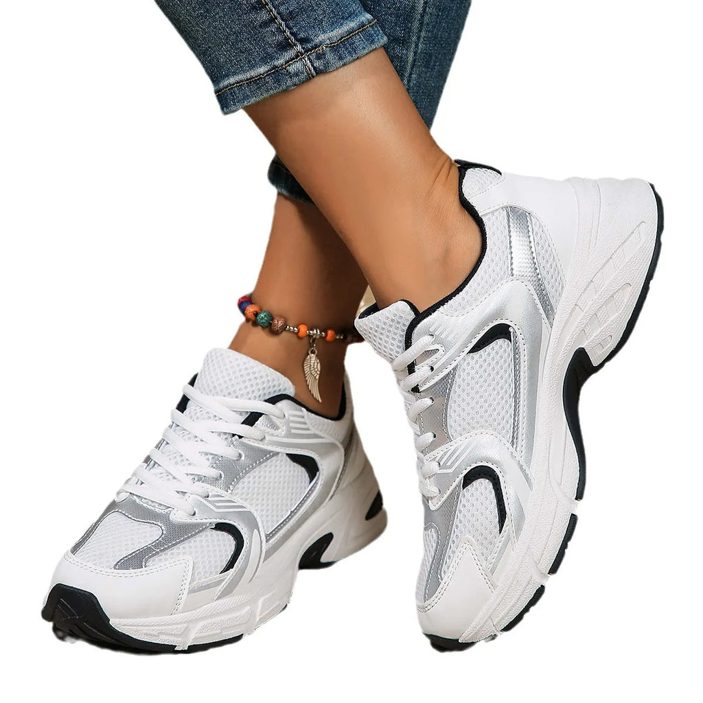 Lightweight Sports Running Shoes for Women 2026 Spring New Mesh Campus Style Forrest Gump Daddy All-match Casual Trendy Shoes