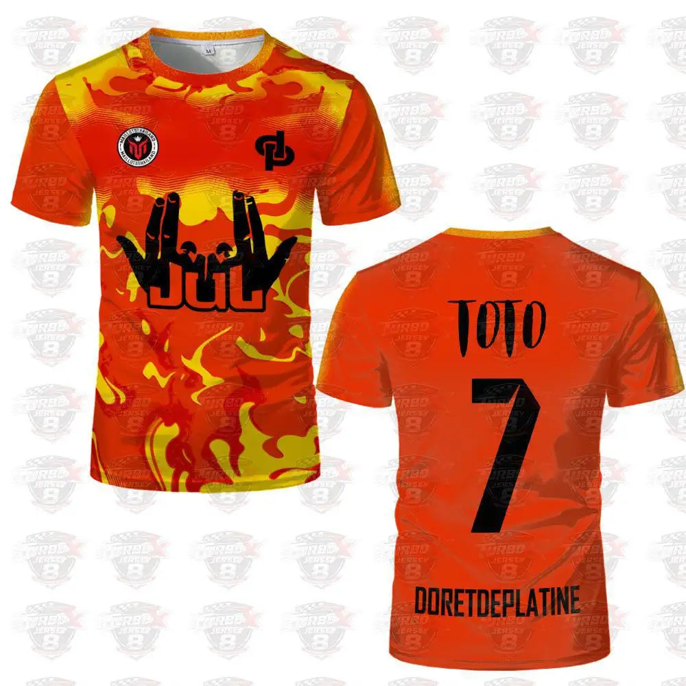 2026 Jul Maillot Toto Et Ninetta Jerseys Men's Trendy Rap Culture Printed T-shirts Breathable Football Training Uniforms