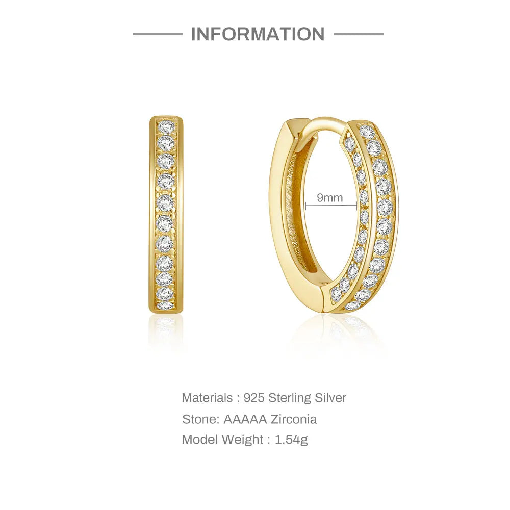 ROXI Classic Single-sided Diamond Earrings 925 Sterling Silver Round Versatile Small Jewelry Ladies Valentine's Day Gift