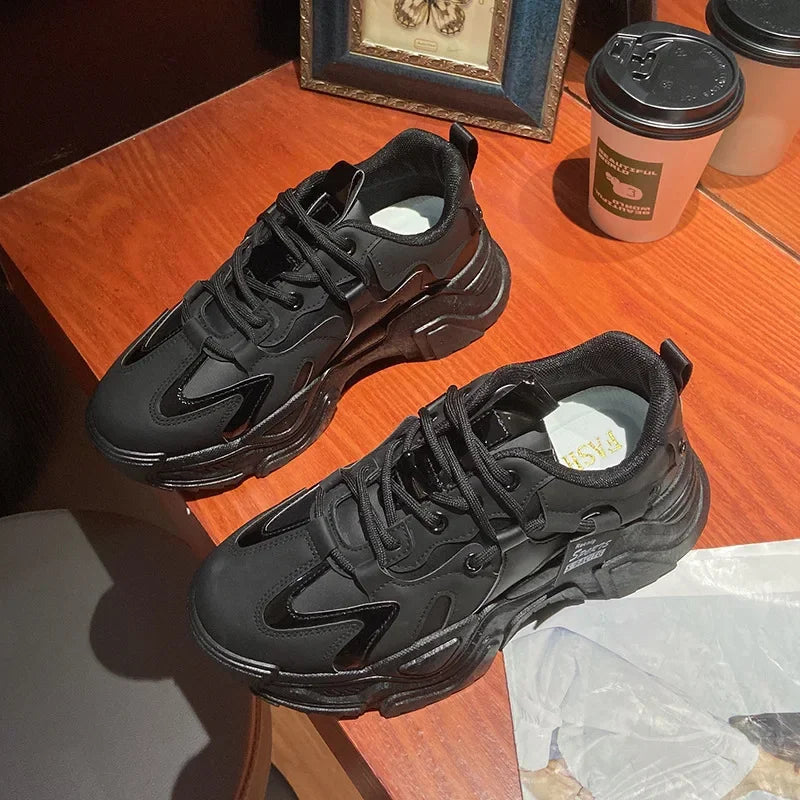 Fashion Platform Shoes for Women's Outdoor Lace-up Casual Shoes Breathable Chunky Sneakers Women Non Slip Zapatillas Mujer