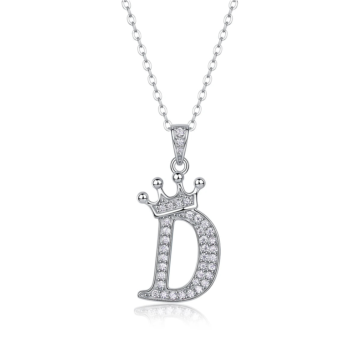 925 Silver Initial Necklace Sparkling Full Moissanite Diamond Pendant Charm Necklaces for Women Letter Name Choker Jewelry Gift